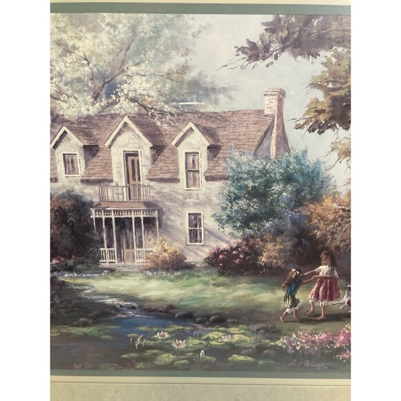 Vintage Lee K Parkinson Framed Matted Print “Country Living” Grandmacore Cottage - Picture 9 of 10
